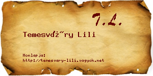 Temesváry Lili névjegykártya