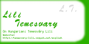 lili temesvary business card